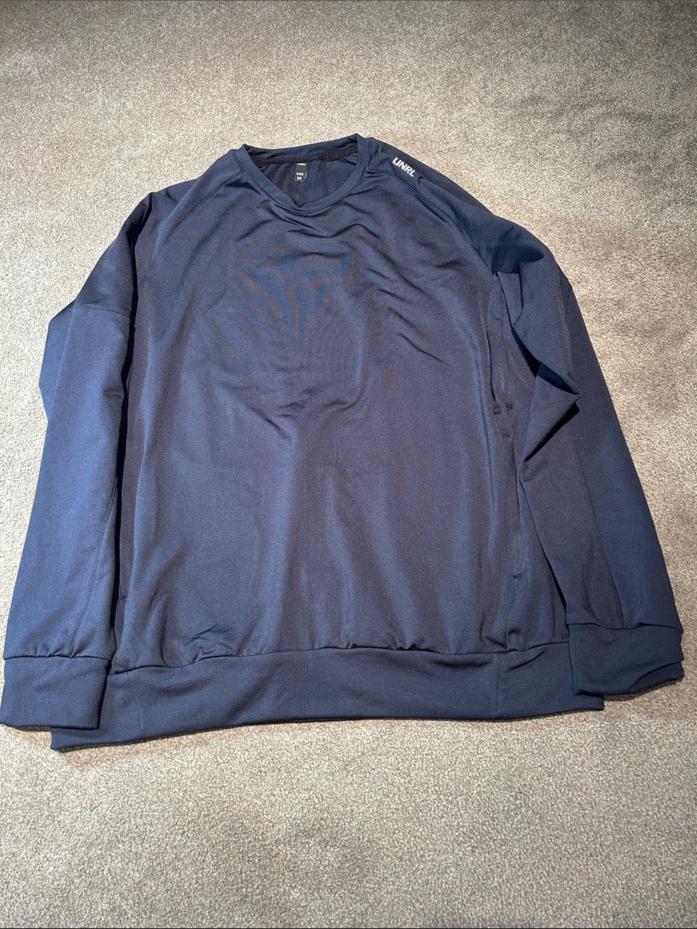 Men's Navy Performance Crewneck Sweatshirt - UNRL